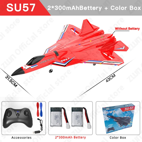 RC Plane 2.4G Med LED Lys Fly Fjernkontroll Kontroll Flying Modell Glider EPP Skum Leker