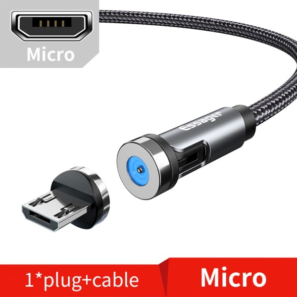 Rotera magnetisk kabel snabb laddning magnet laddare mikro usb typ c kabel