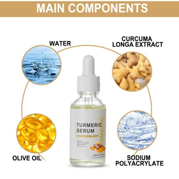 Gurkemeje Fregne Hvidning Olie Serum Curcumin Olie Brighten Farmed Mørke Pletter Fjernelse