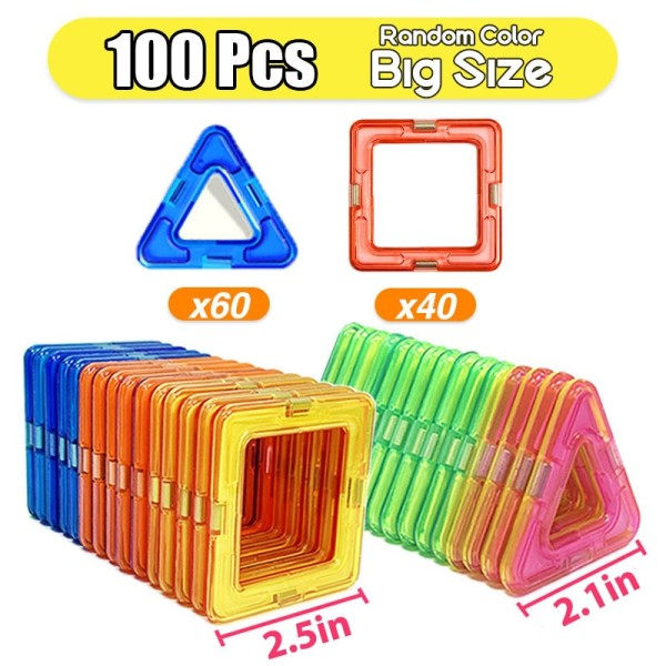 100 kpl iso koko magneetti rakennus palikat