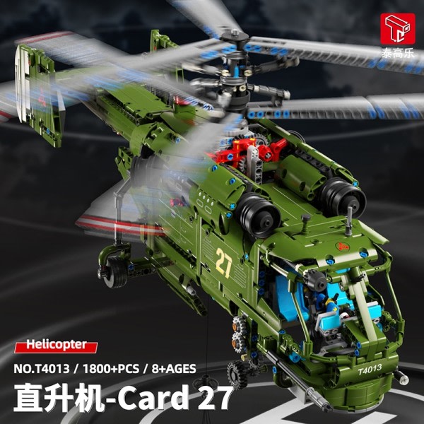 Kard 27 helikopter Militär Flygplan T4013 Attack Helikopter Byggnadsblock Beväpnade Soldater Flygplan