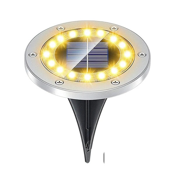 16 LED Solar plen Lys Ground Utendørs Vanntett Solar Hage Dekorasjon Lamper