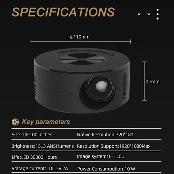 Mini Projektori Kannettava Lcd Video Elokuva Multimedia Kotiteatteri Elokuva soitin
