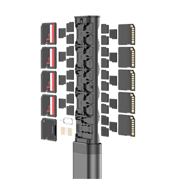 Micro SD SDXC SDHC TF kortti muisti laatikko Sim kortilla Pin Box Store 27 TF Crad ja 10 SD kortti ja 2 nano SIM  Kortti