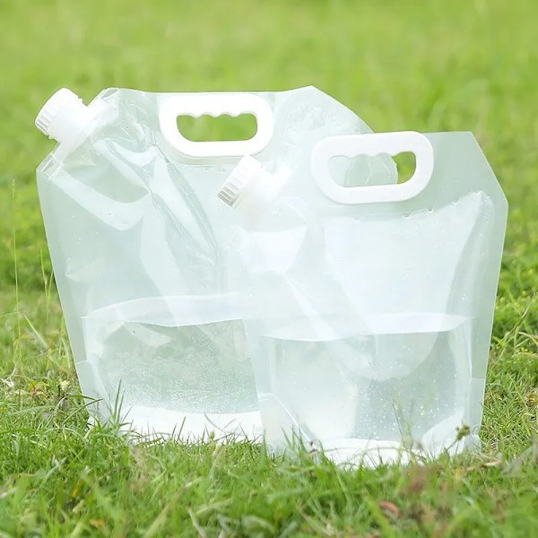 5L /10L 2 bitar Utomhus Bärbar Vikbar Vatten påse Resor Camping Plast Stor Kapacitet Vatten Förvaring påsar för olika vätskor