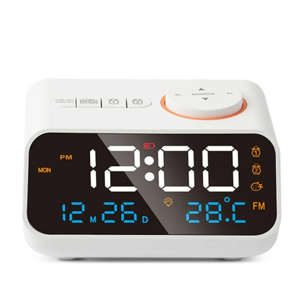 FM Radio LED Alarm Klocka för Sängbord Väckning Digital Bord Kalender