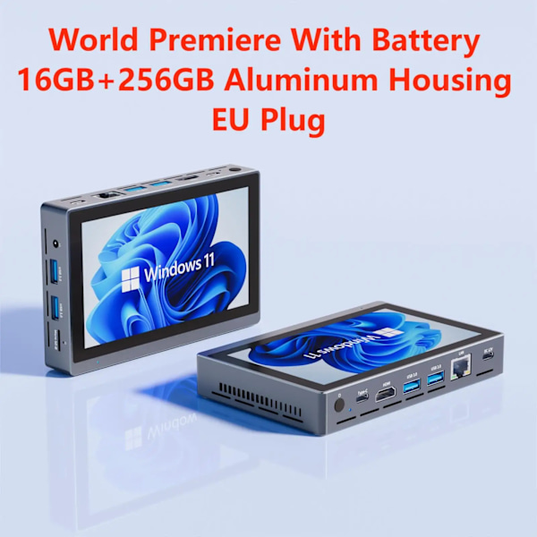 Mini PC Windows 11 WiFi5 BT5.0 16GB 512GB Touch Screen Tablet