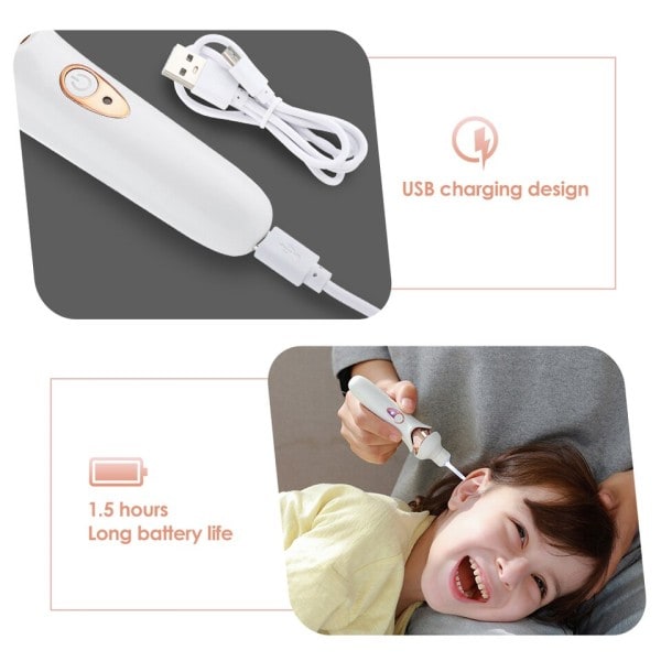 Trådløs Elektrisk Ear Pick Safe Vibration Smertefri Ear Cleaner Fjerner Spiral Ear Cleaning Device Dig Voks