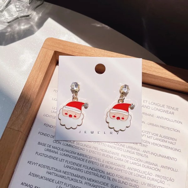 Jul Hjortar Stud Örhängen för Kvinnor Söt Djur Älg Rhinestone Örhänge