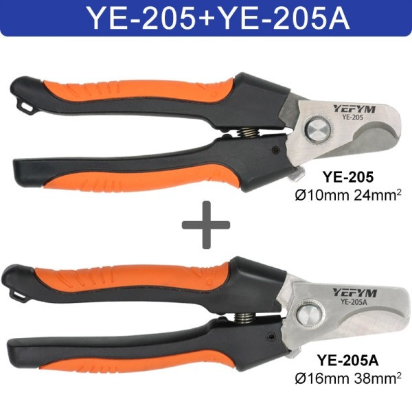 YE-205/205A kaapeli leikkuri kuorinta pihdit teollinen taso leikkuu kyky 24mm2/38mm2 halkaisija 10mm/16mm 5CR13 teräs työkalut