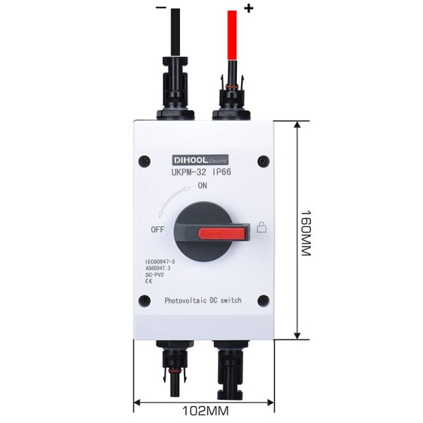 Sol solcell Isolator DC brytare