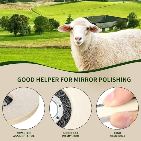 75 mm ull polering hjul polering kuddar vinkel slip hjul filt polering skiva