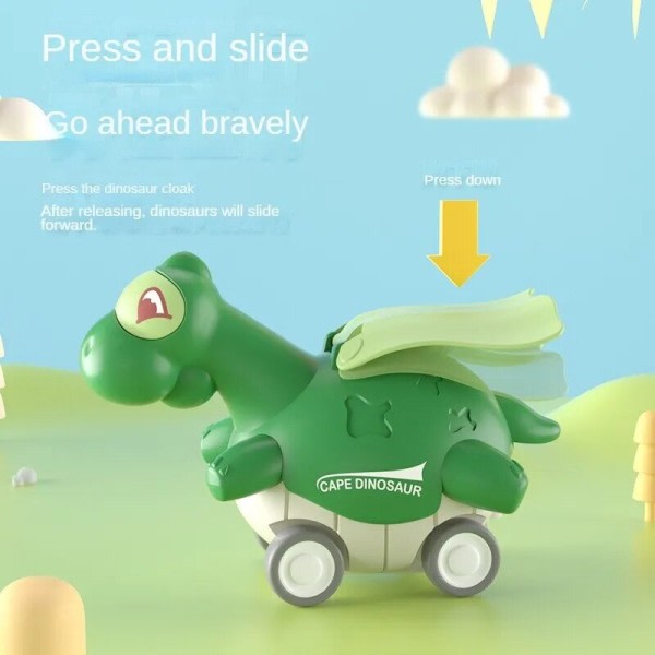 Barn Press Dinosaur Leketøy Bil Gutter Baby Edagogisk Fallsikker Treghet Små biler
