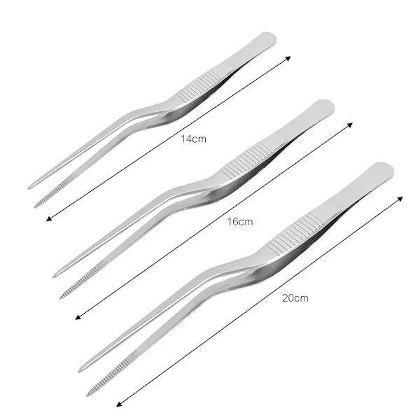 3 stycken kök pincett redskap grill pincett mat klämma kök bar chef tång rostfritt stål bärbar för picknick grill matlagning