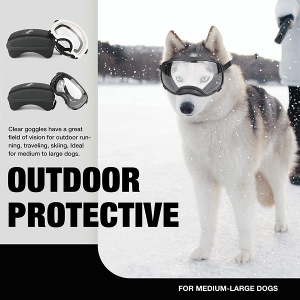 Kirkkaat koira suojalasit keskikokoiset suuret koira urheilu aurinkolasit UV suoja pehmeä lemmikki suojalasit