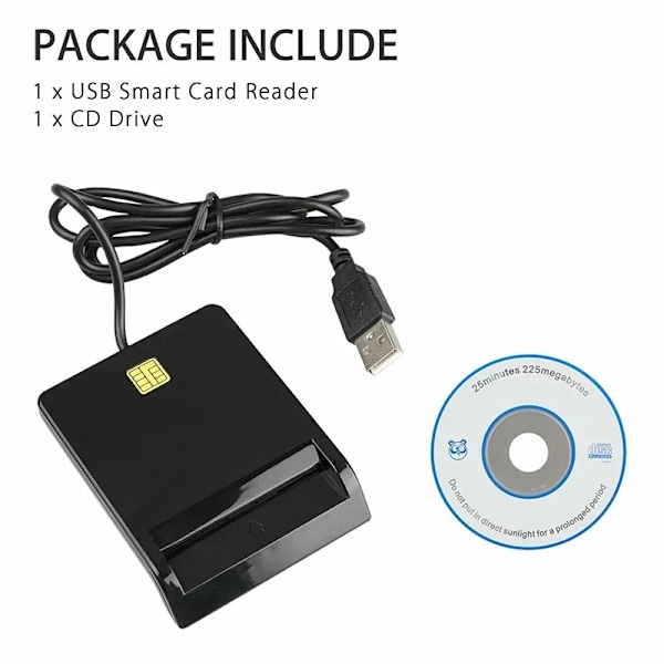 USB 2.0 Smart ID Card Reader til SD ATM CAC TF Bank Card SIM Card Reader