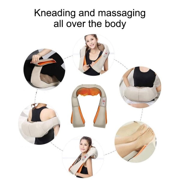 Knådning Sjal Nack Massager För Fordon Hem Nacke Smärtlindring Device Cervikal Rygg Mija