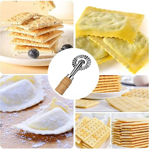 Gör-det-själv Pasta Cutter Hjul Rund Pizza Divider Och Kniv Konditori Pasta Deg Bakning Skärning Verktyg Hem Kök Cookie Knödel