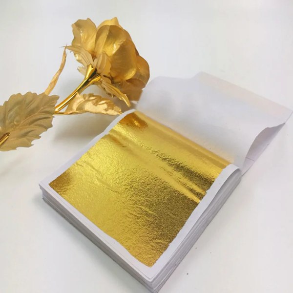 200 ark imitation guld silver folie papper blad förgyllning gör-det-själv konst hantverk papper