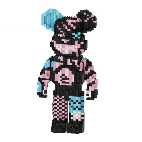 DIY Barn Leker Tegneserie Mini Kjærlighet Voldsom Bear Bearbrick Modell with Light Building Block Micro Bricks