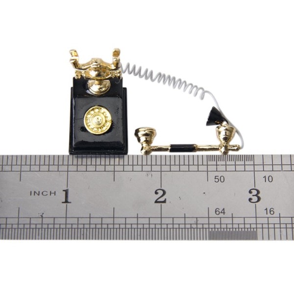 1/12 Dukkehus Miniature Retro Telefon Vintage Telefon