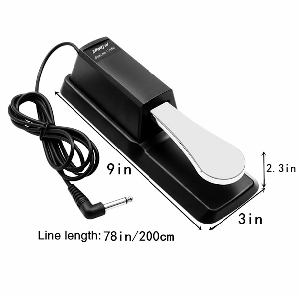 Sustain pedal med polaritet omkopplare för MIDI keyboard synth digitala pianon elektroniskt trumma elektriskt piano