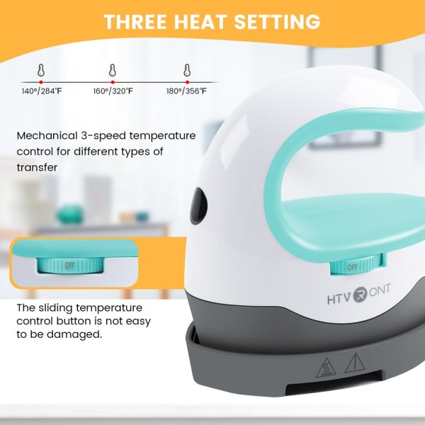 2nd Gen Portable MINI Heat Press Machine DIY Auto Easy Heating Transfer Iron HTV för Kläder Väskor Skor Hatt T-shirts