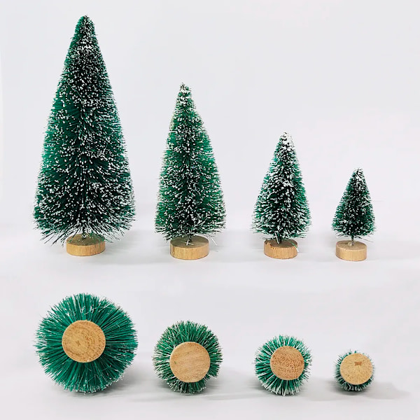 Mini jul träd plast konstgjord jul träd prydnad
