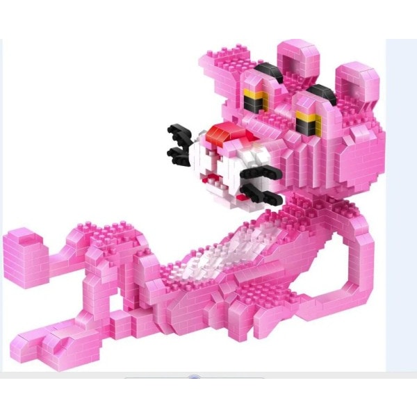 Plast Mini Blokker Anime Søt Rosa Panther Modell Tegneserie And Figur Brinquedos for barn leker