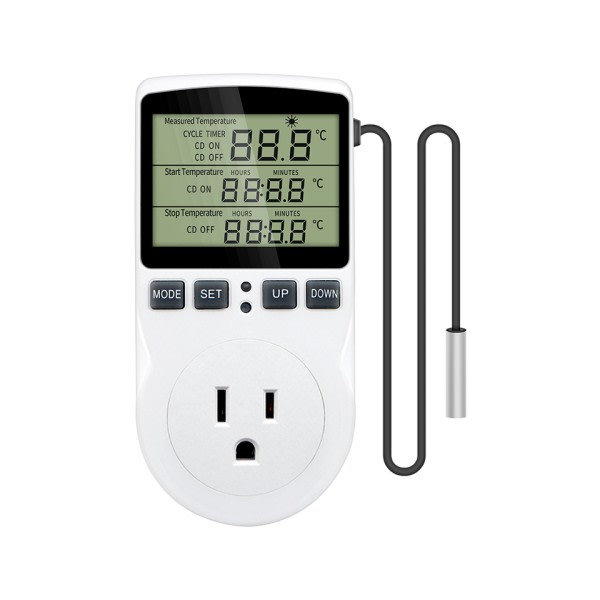 Timer Socket Digital Termostat 220v Temperatur Kontroller Køling Opvarmning Temperatur Sensor
