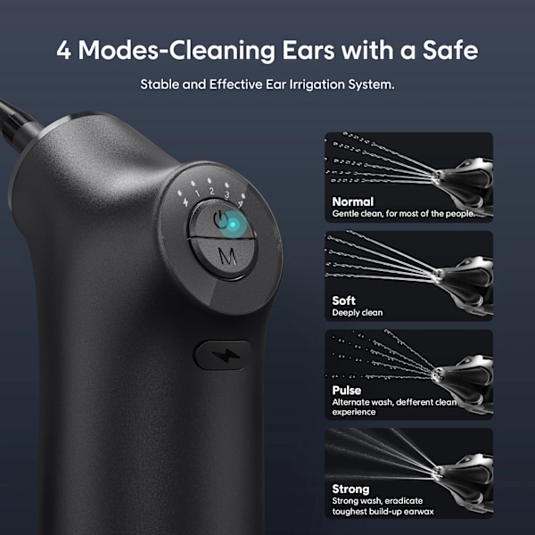 Elektrisk Ear Cleaner Kit 4 Tryk Modes Øre Voks Fjernelse
