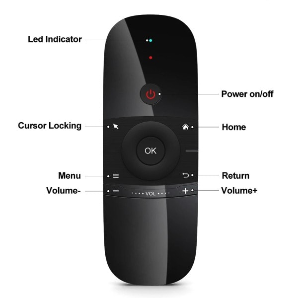 Air Mouse 2.4G Trådløst Tastatur Fjernbetjening Kontrol IR Fjern Learning 6-Axis Motion Sense til Smart TV Android TV Box PC