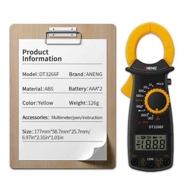 Digital Amper Klämma Mätare Multimeter NCV Ström Klämma Tång Voltmätare Amperemeter