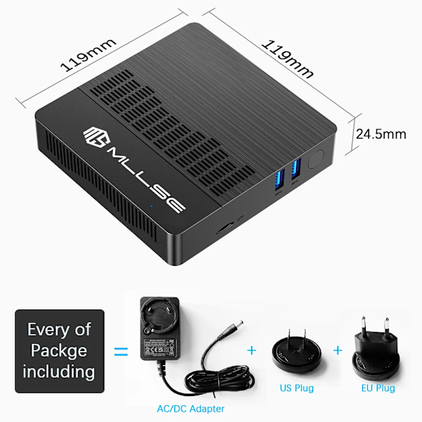 Mini PC M2 Air Intel Gemini Lake N4000 Windows 11 6GB RAM 128GB ROM Dual-Band WiFi Bluetooth USB Mini Computer