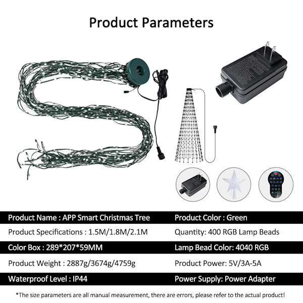 Smart Christmas Lights med Bluetooth APP & Remote Control