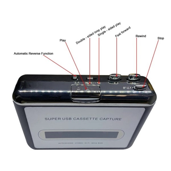 USB Kassett Capture Radio Player Portable USB Kassett Tape to MP3 Converter