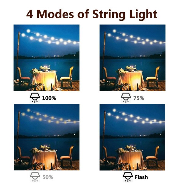Camping String Lys med Camping Lanterne 4 in 1 Design Camping Lys