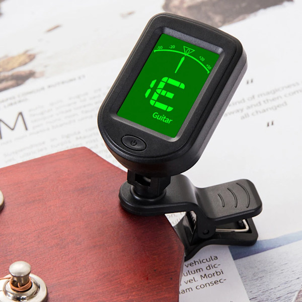 Elektronisk clip-on digital gitarr tuner 360 grader roterbar lcd display
