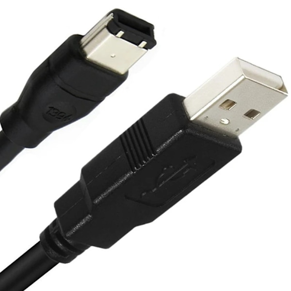 Firewire IEEE 1394 6 Pin Han til USB 2.0 A Han Adaptor Konverter Kabel ledning
