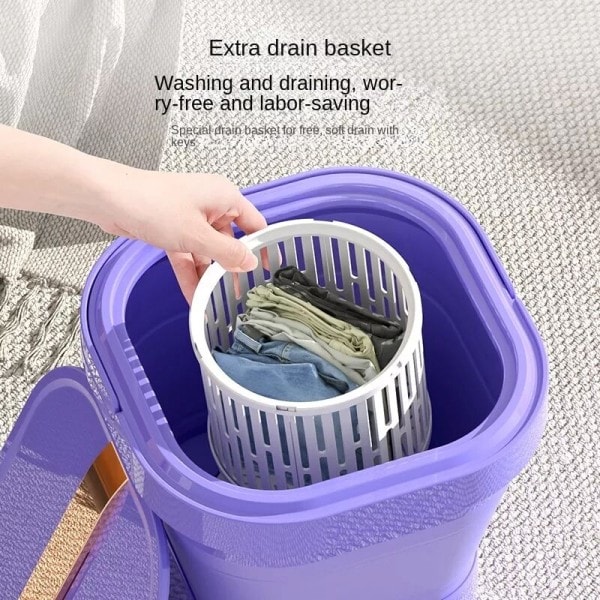 8,5L Big Kapacitet Vikbar Tvätt Maskin Bärbar Mini Strumpor Underkläder Trosor Tvätt Maskin