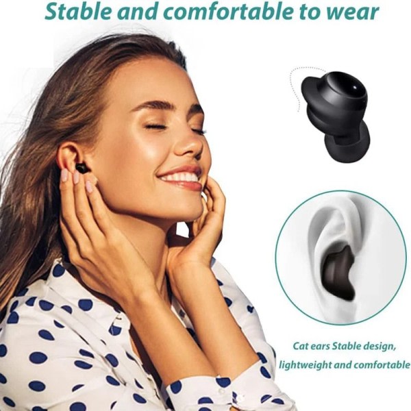 Bluetooth 5.2 Hörsnäckor Typ-C In-Ear Hörlurar med Mini laddning fodral Vattentät Sports Hörlurar