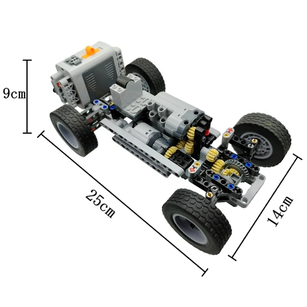 Teknisk RC Bil byggeblokk  profesjonell  Firehjulsdrift Dobbel motor Pedagogisk leker