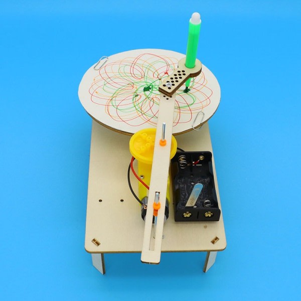 DIY Creative  træ elektrisk plotter Tegning Robot STEM Børn Model Automatisk Maleri Videnskab Elektronik Kits Eksperiment