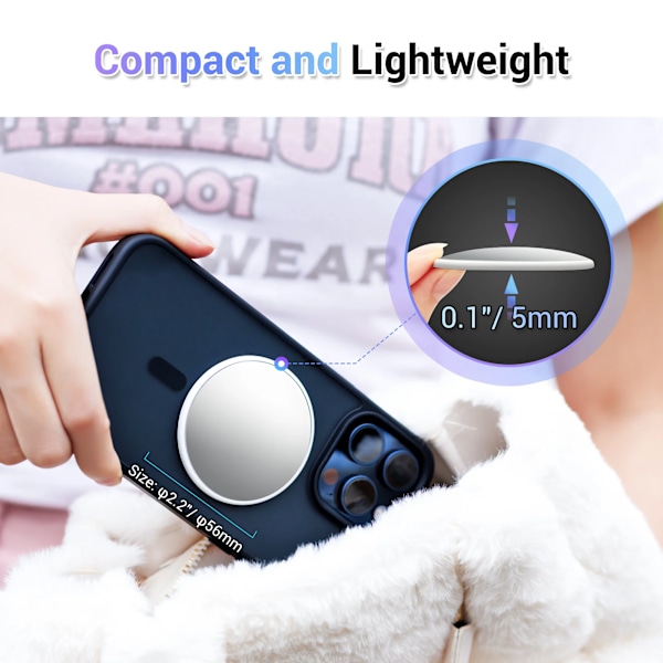 Big Size Magnetic Selfie Mirror for iPhone 15 14 13 12 Pro Max Magsafe Case Phone Selfies Viewfinding -Φ2.2"/56mm