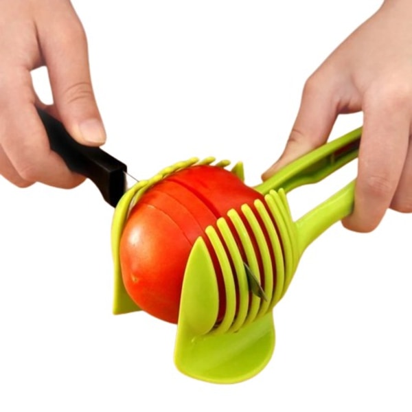 Rostfritt stål Kök Handhållen Apelsin Citron Skärare Tomat Skärning Klämma Frukt Skärare Lök Skärare
