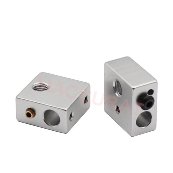 Aluminium värmare block för utskrift huvud hot end uppvärmning block 20*20*10 20x20x10 mm för 3D skrivare