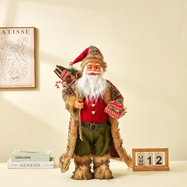 Julenissen Dukke God jul Tre Ornamenter Noel Adornos Ny Navidad Jule pynt