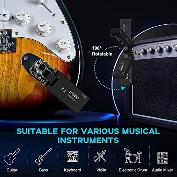 Trådløs gitar system gitar trådløs sender mottaker
