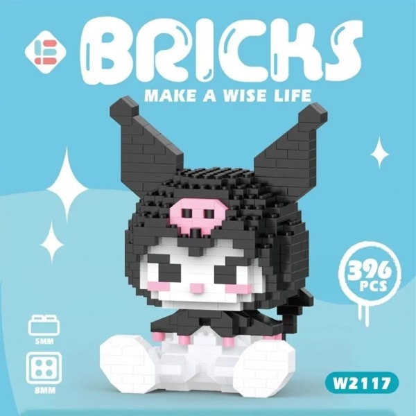 Anime Byggklossar My Melodi Cinnamoroll Pompompurin Kuromi Tecknad film Figur Barn's Bricks Leksaker