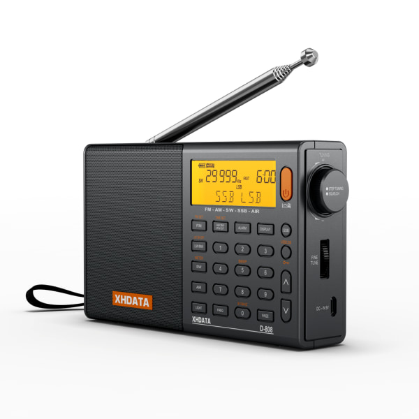 Bærbar Digital Radio FM Stereo/SW/MW/LW SSB AIR RDS Radio Høyttaler med LCD Display Alarm Klokke Radio